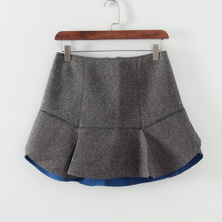 品牌系列 新品春秋款专柜女装库存折扣ins风修身深灰色短裙F1480B