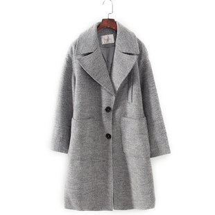 后开叉时尚 G系列 库存折扣长款 品牌女装 呢大衣F1640B 秋冬新款