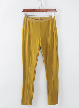 MC系列 春秋新品品牌女装库存折扣松紧腰修身长裤针织裤S2919C