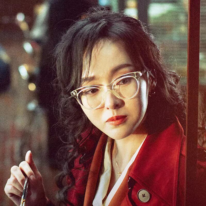 汪小姐同款眼镜框繁花唐嫣新款透明色防蓝光眼镜架个性大框平光镜