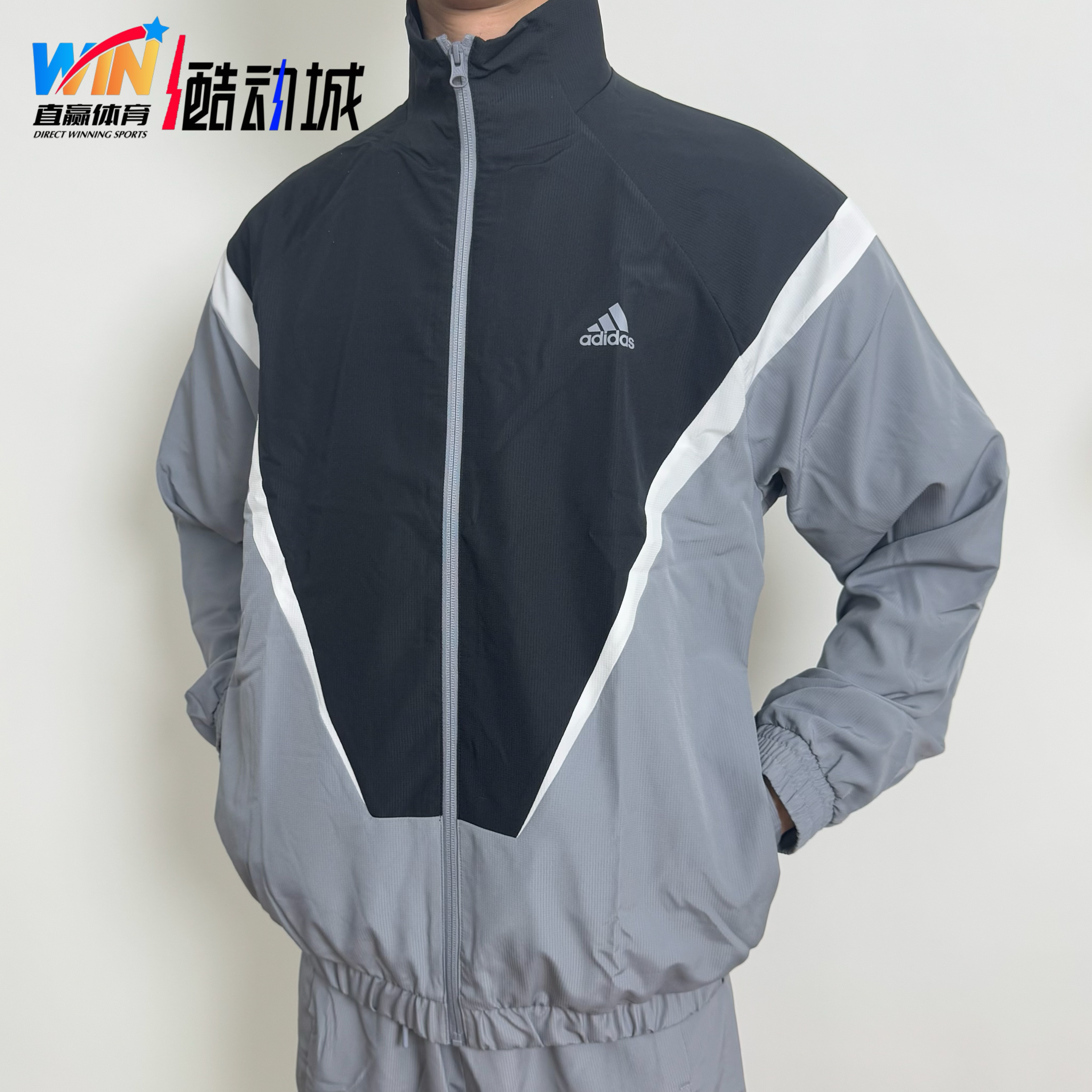 Adidas阿迪达斯运动套装男女装梭织长袖外套休闲长裤两件套IJ6072