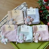 韩版 小花朵擦手巾挂式 小方巾珊瑚绒吸水不掉毛柔软浴室厨房小毛巾