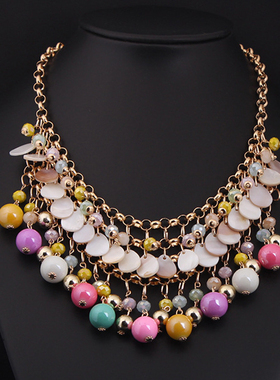 多层贝壳漂亮女士民族风饰品项链