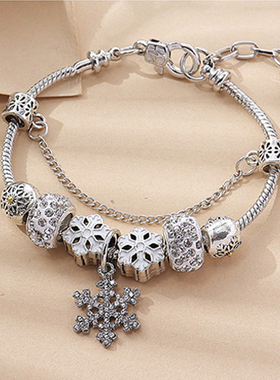 彩衣阁时尚美丽珠珠雪花手链漂亮流行百搭女士生日礼物可爱饰品