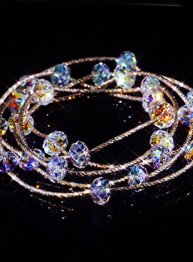 多层甜美风闪亮首饰品水晶手链