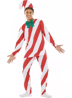 fun shack 拐杖糖成人圣诞糖果手杖服装套装男士圣诞角色扮演糖果