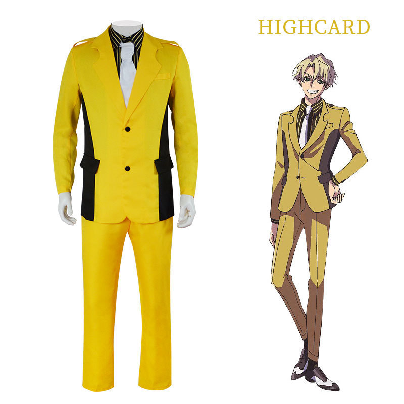 至高之牌HighCard男主芬·奥德曼cos服 黄色西装套装cosplay动漫