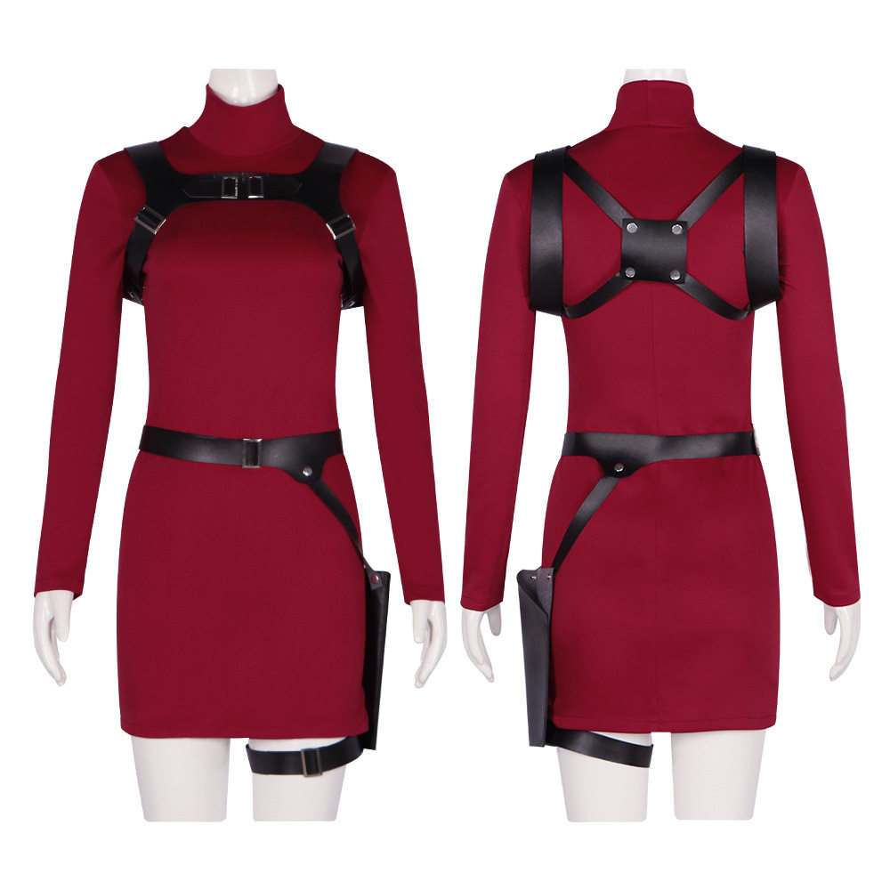 生化危机4重置版艾达王cos服 Ada Wong 红色连衣裙角色游戏扮演服图片