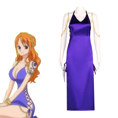 海贼王娜美cos服 草帽团航海士娜美紫色裙子 cosplay万圣节表演服
