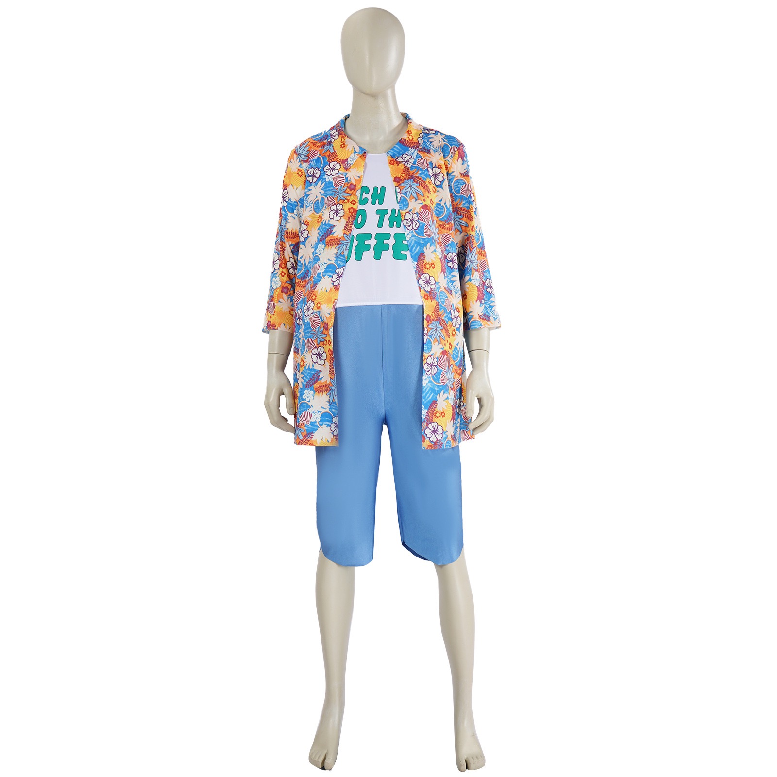 新款cos服coplay旅行者碎花衬衫大码套装男女同款表演服舞台装