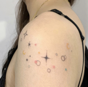 韩式 HGE 迷幻星火 A63 TATTOO独家手绘 清新防水纹身贴