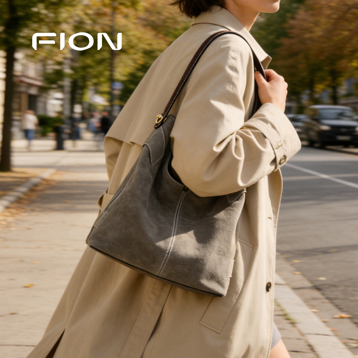 【新年礼物】Fion/菲安妮水桶包女新款麂皮包包高级单肩斜挎包,箱包皮具/热销女包/男包,水桶包,淘宝优惠券,粉丝福利购,淘宝优惠卷