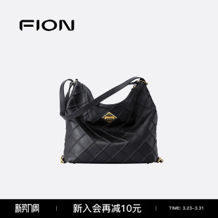Fion 菲安妮真皮托特包头层牛皮女大容量高级单肩双肩斜挎包包