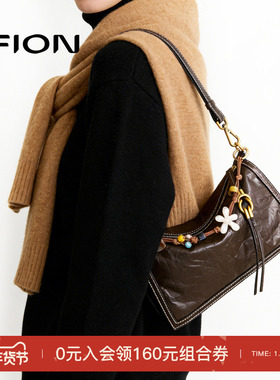 Fion/菲安妮莫相离枕头包2025真皮单肩斜挎软包包女植鞣皮腋下包