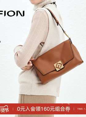【新年礼物】Fion/菲安妮腋下包包女斜挎轻奢单肩叠叠法棍软包