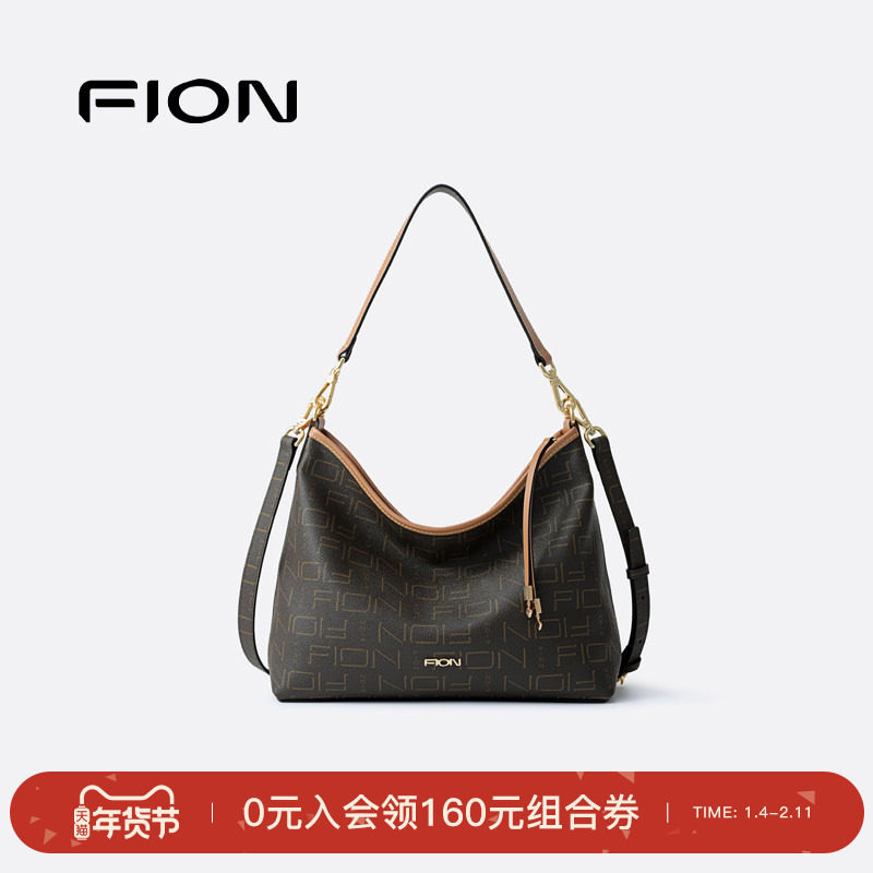 Fion/菲安妮老花托特包新款复古单肩腋下包包女通勤大容量,箱包皮具/热销女包/男包,托特包,淘宝优惠券,粉丝福利购,淘宝优惠卷