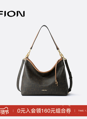 Fion/菲安妮老花托特包新款复古单肩腋下包包女通勤大容量
