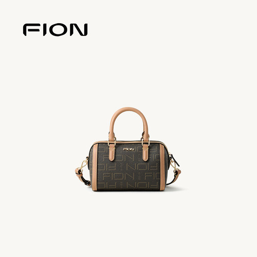 Fion/菲安妮斜挎老花波士顿包
