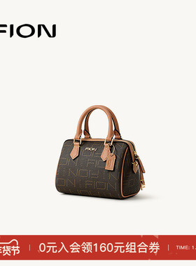 Fion/菲安妮老花波士顿包新款单肩斜挎手提包