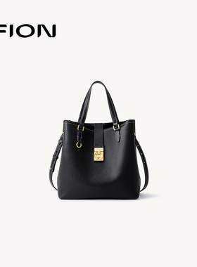 Fion/菲安妮真皮水桶包高级感时尚通勤手提包包单肩斜挎包包女