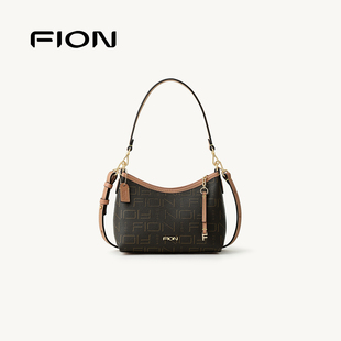 简约轻奢单肩斜挎包包女 经典 Fion 菲安妮老花腋下包托特包26新款
