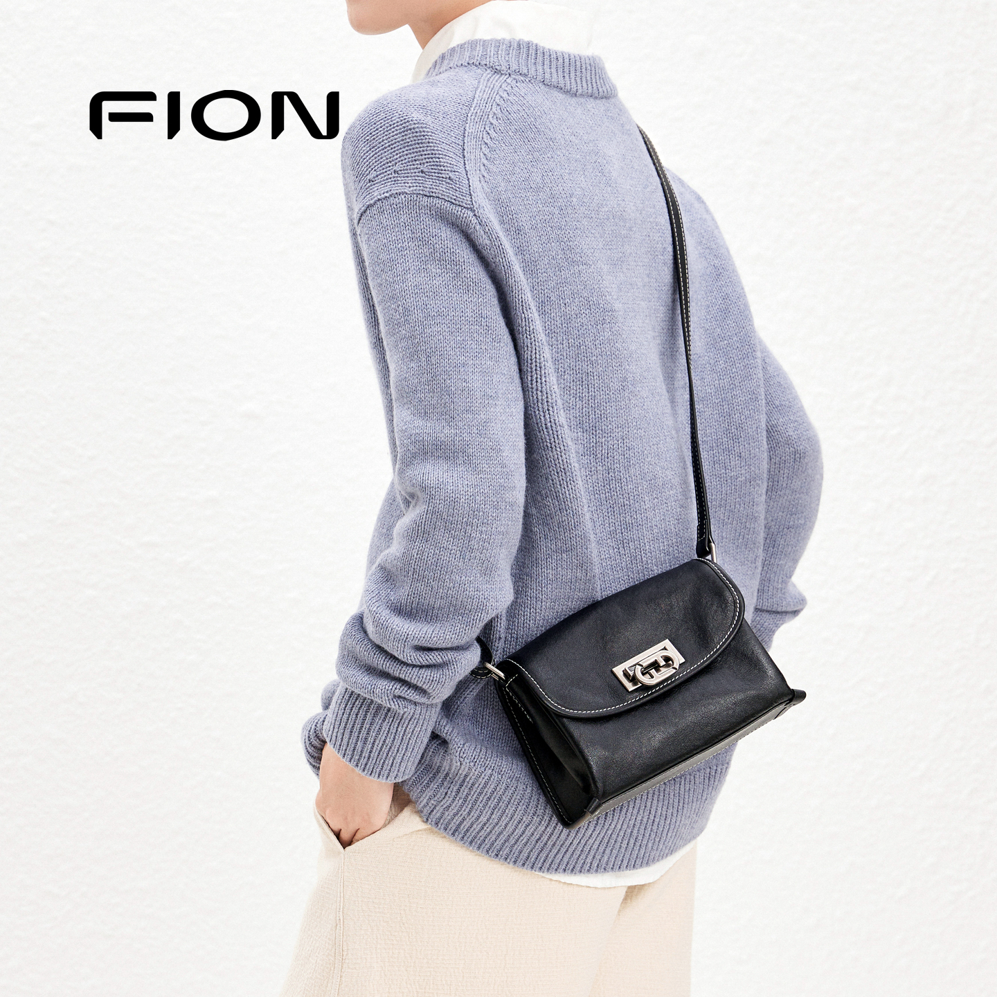 fion菲安妮植鞣皮腋下包