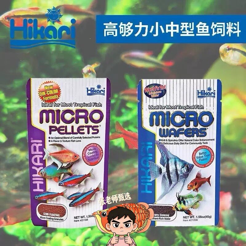 日本进口高够力饲料热带小型灯鱼斗鱼孔雀鱼鳉鱼神仙短鲷慈鲷鱼食