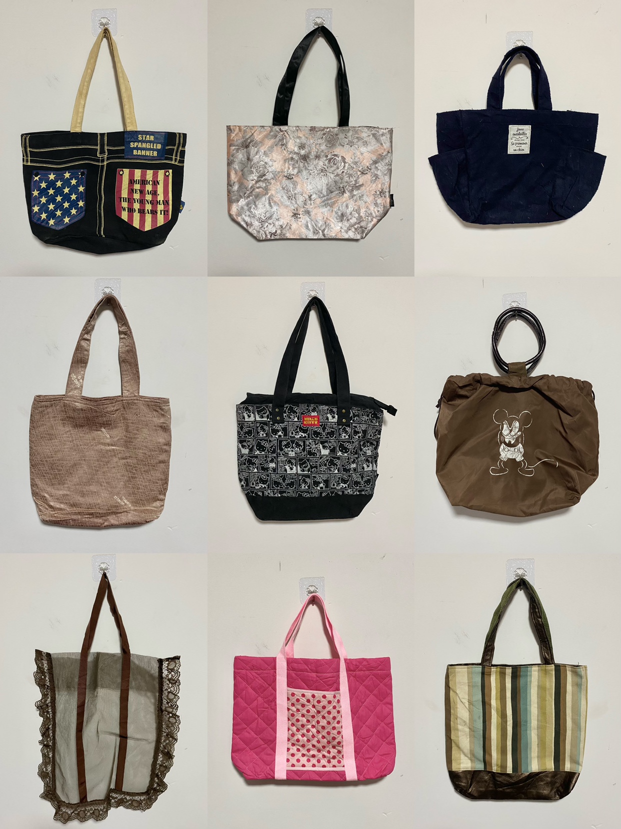 天天古着大布包vintage日本中古帆布包拎袋森系收纳手提包