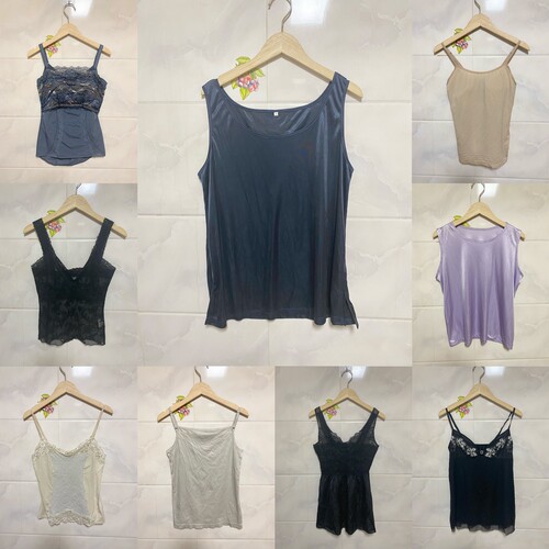 天天古着春夏吊带背心vintage日本复古蕾丝美背外穿性感打底