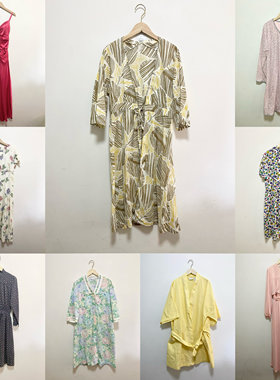 天天古着长款连衣裙vintage少女棉宽松中长睡衣睡裙礼服裙L185z
