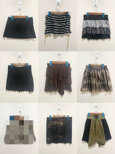 天天古着下摆打底半身裙遮臀神器vintage日制y2k朋克摇滚半裙P1