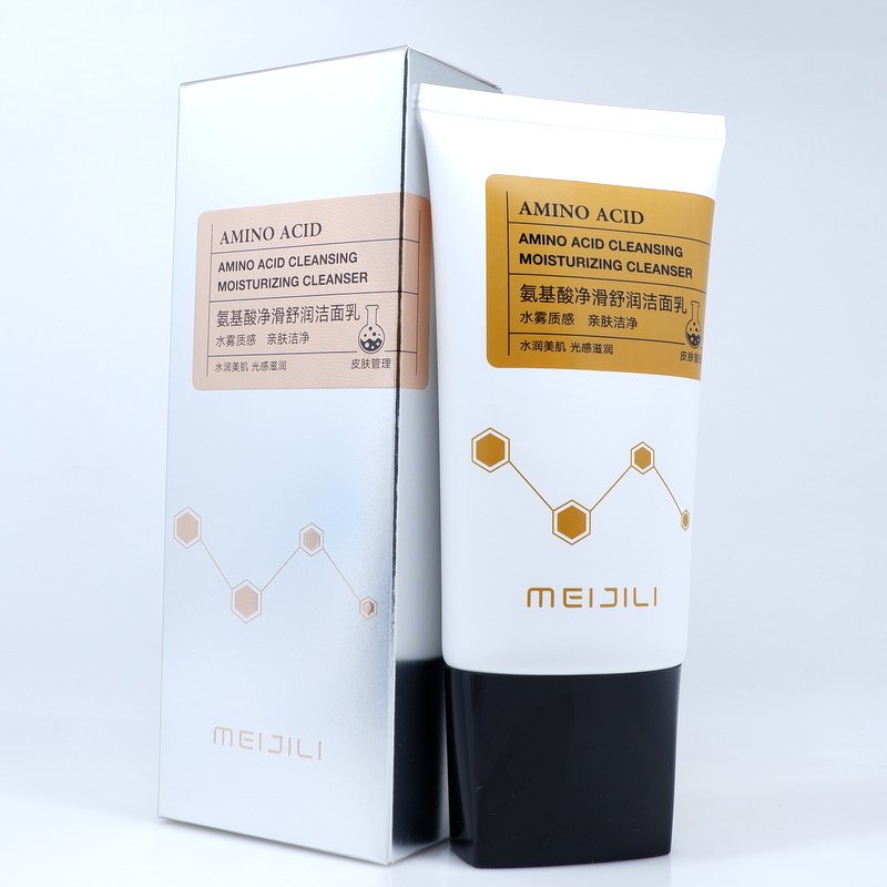 原装美极丽富勒烯氨基酸弹丝净滑舒缓洁面乳拉丝深层清洁控油泡沫