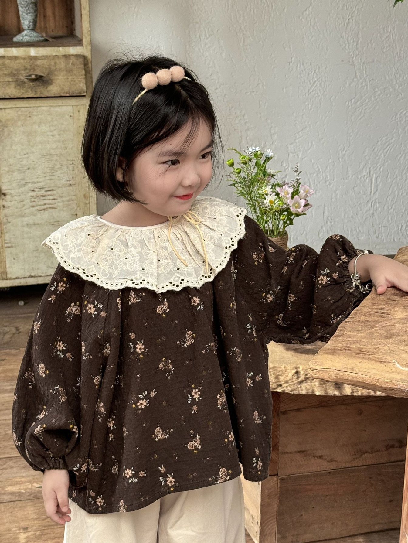 2024秋季新品韩版女童宽松洋气蕾丝娃娃领长袖森系碎花衬衫上衣潮,童装/婴儿装/亲子装,衬衫,淘宝优惠券,粉丝福利购,淘宝优惠卷