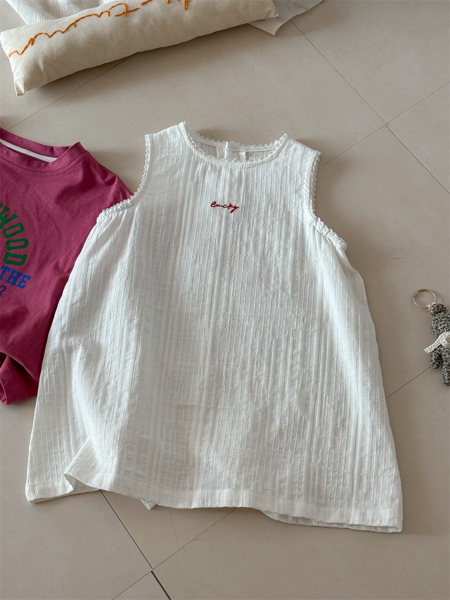 女童2026春季新款韩版竖条字母背心裙宽松绣花无袖百搭叠穿连衣裙,童装/婴儿装/亲子装,连衣裙,淘宝优惠券,粉丝福利购,淘宝优惠卷