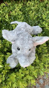 250711孤品美国AURORA修补款 毛绒玩具长33CM 趴姿小象公仔出口正版