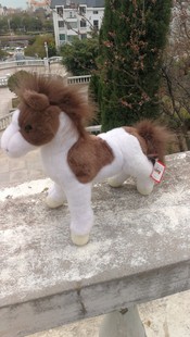 241003出口原单美国DOUGLAS精致白色小马公仔正版 毛绒玩具长33CM