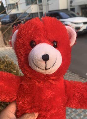 250215出口原单老款KELLY  TOY红色泰迪熊公仔正版毛绒玩具高43CM