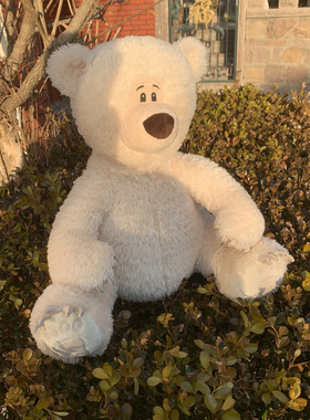 250116瑕疵款孤品原单样品坐姿可爱泰迪熊公仔正版毛绒玩具高43CM