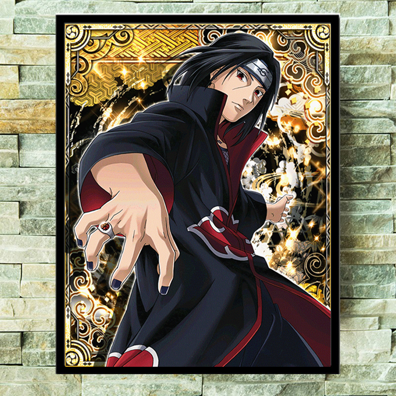 带框钻石画满钻方钻十字绣男孩卧室新款卡通动漫火影忍者宇智波鼬