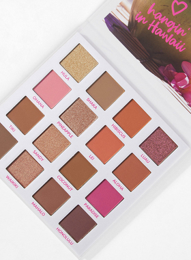 Hangin In Hawaii16色眼影盘珠光哑光大地暖色蜜桃桃花盘日常派对