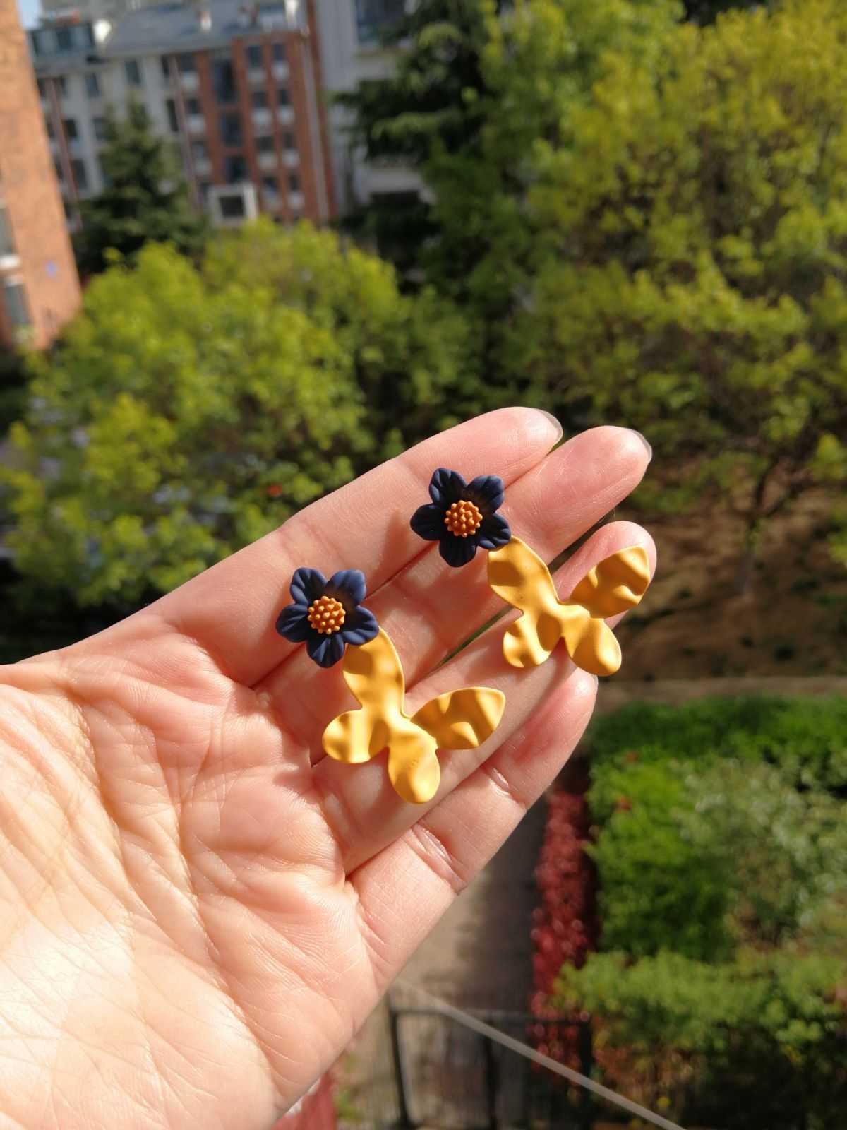森系花朵撞色蝴蝶超仙女风耳坠