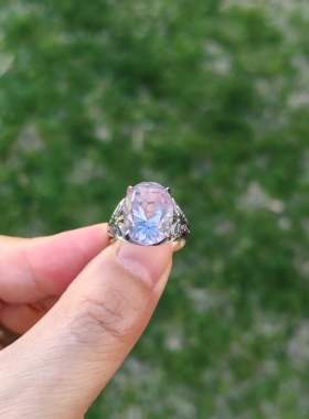中古Vintage淡紫色水晶戒指