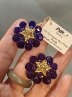 法国中古Vintage复古品牌打标少女风耳夹