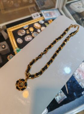中古vintage打标Rope小香风皮项链