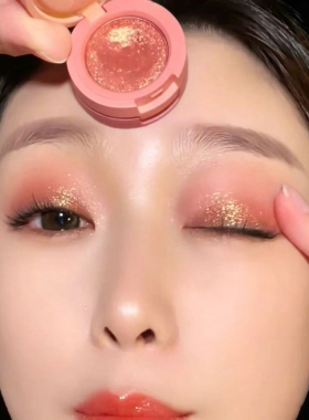 【官方正品】大牌三色眼影盘女日常淡妆粉色系细闪亮晶晶一抹成型