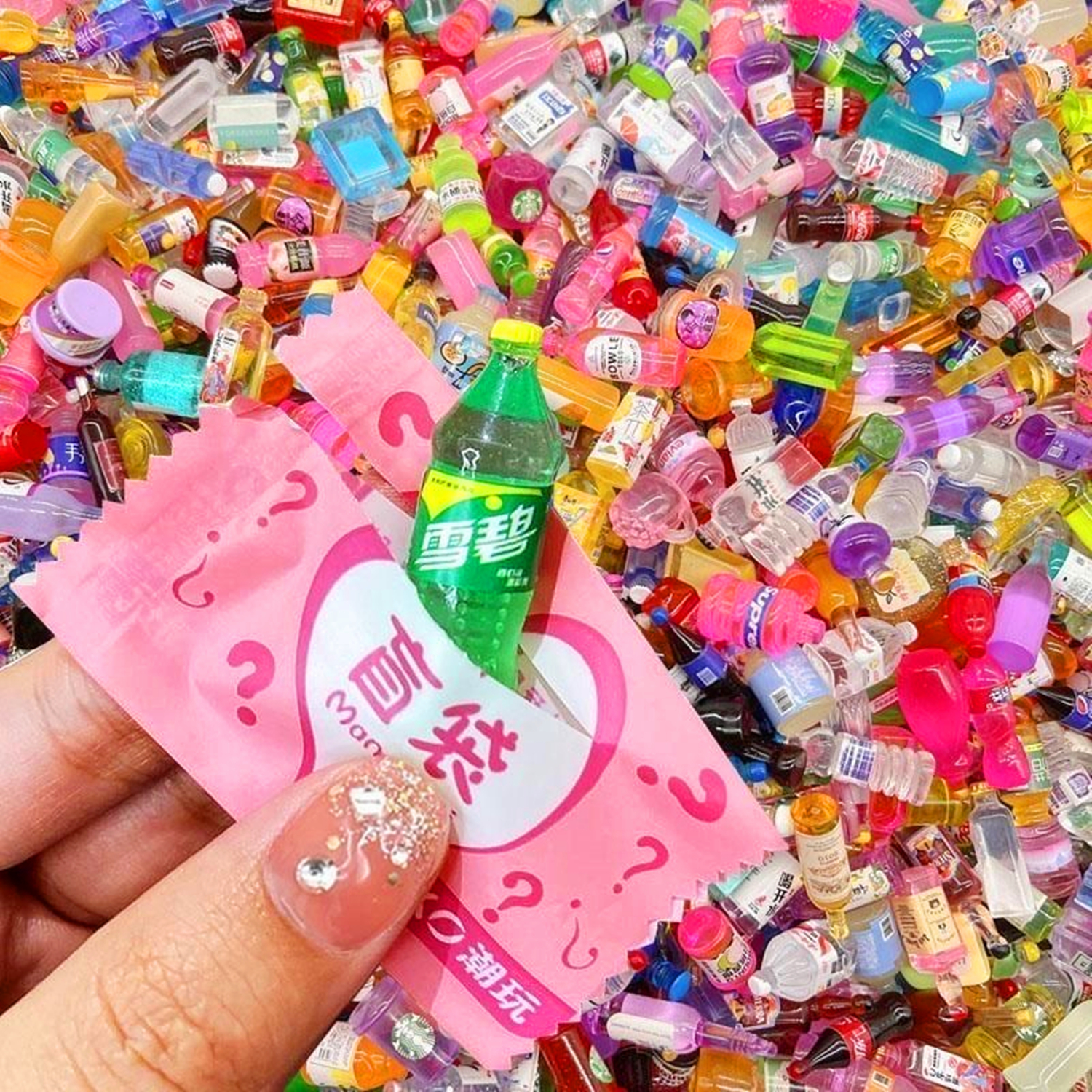 独立盲袋迷你食玩小超市便利店微缩模型仿真饮料酒瓶过家家玩具