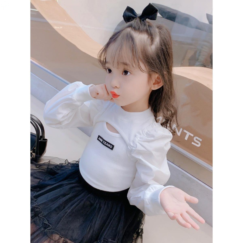 女童上衣洋气T恤长袖圆领网红