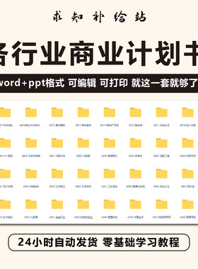 各行业商业计划书案例模板中小企业创业天使轮投融资项目方案word