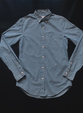 包邮美国c.m摩记复古美式夏威夷格子口袋巴洛克衬衫halt16985