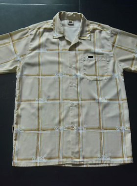 vintage古着越南产美国s记复古y2k印花潮流嘻哈美式印花衬衫ts814